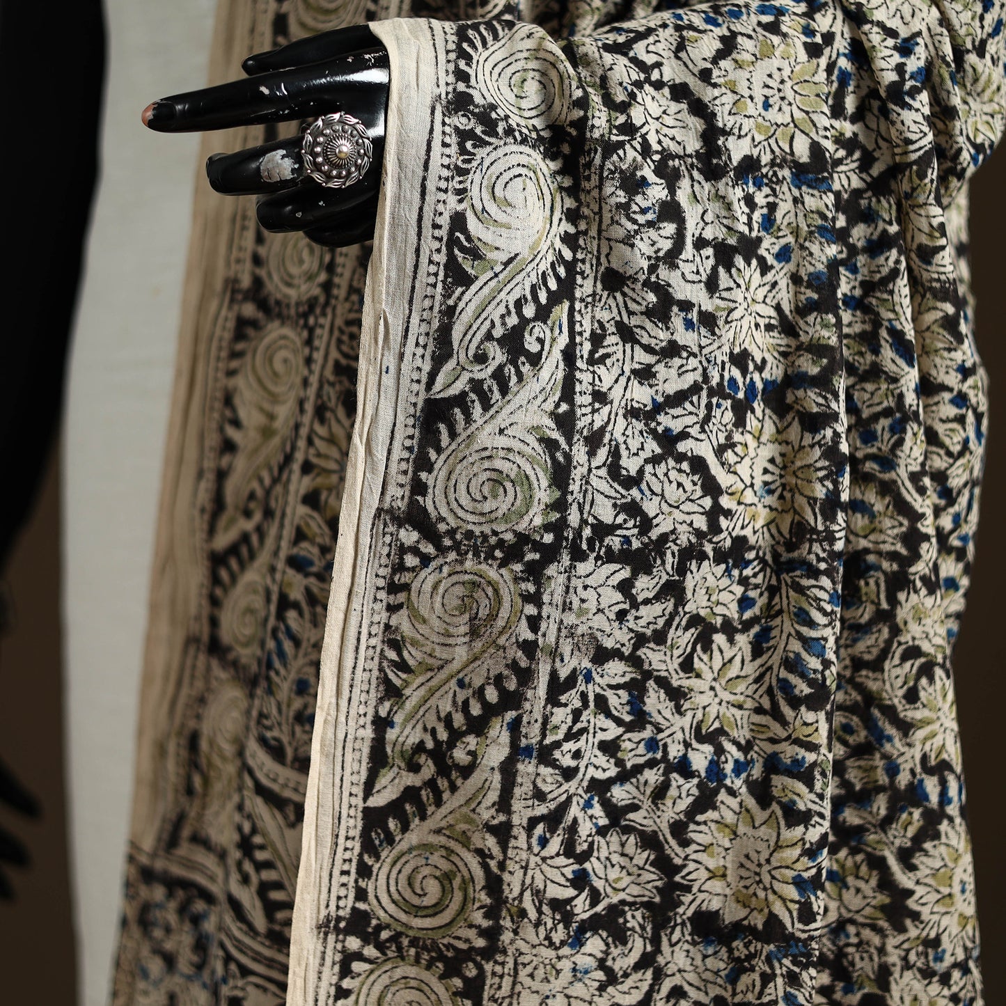Kalamkari Hand Block Print Natural Dyed Cotton Dupatta 58