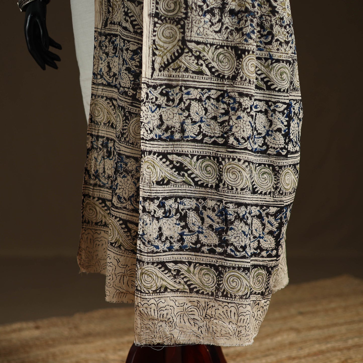 Kalamkari Hand Block Print Natural Dyed Cotton Dupatta 58