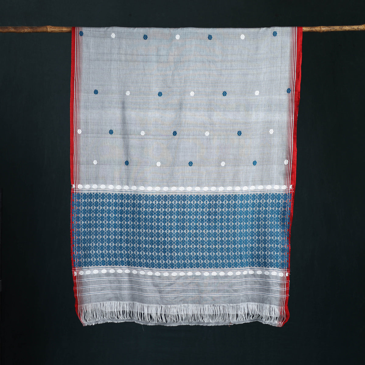 Silk Cotton Thread Buti Assam Pure Handwoven Saree 10