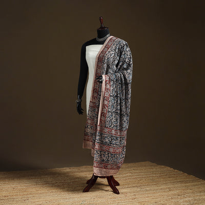 Kalamkari Hand Block Print Natural Dyed Cotton Dupatta 60