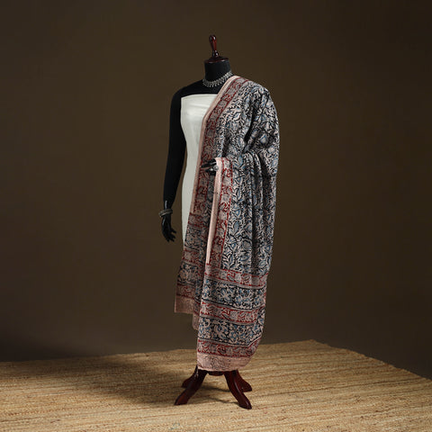 Kalamkari Hand Block Print Natural Dyed Cotton Dupatta 60