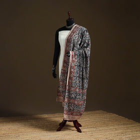 Kalamkari Hand Block Print Natural Dyed Cotton Dupatta 60