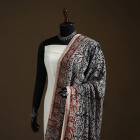 Kalamkari Hand Block Print Natural Dyed Cotton Dupatta 60