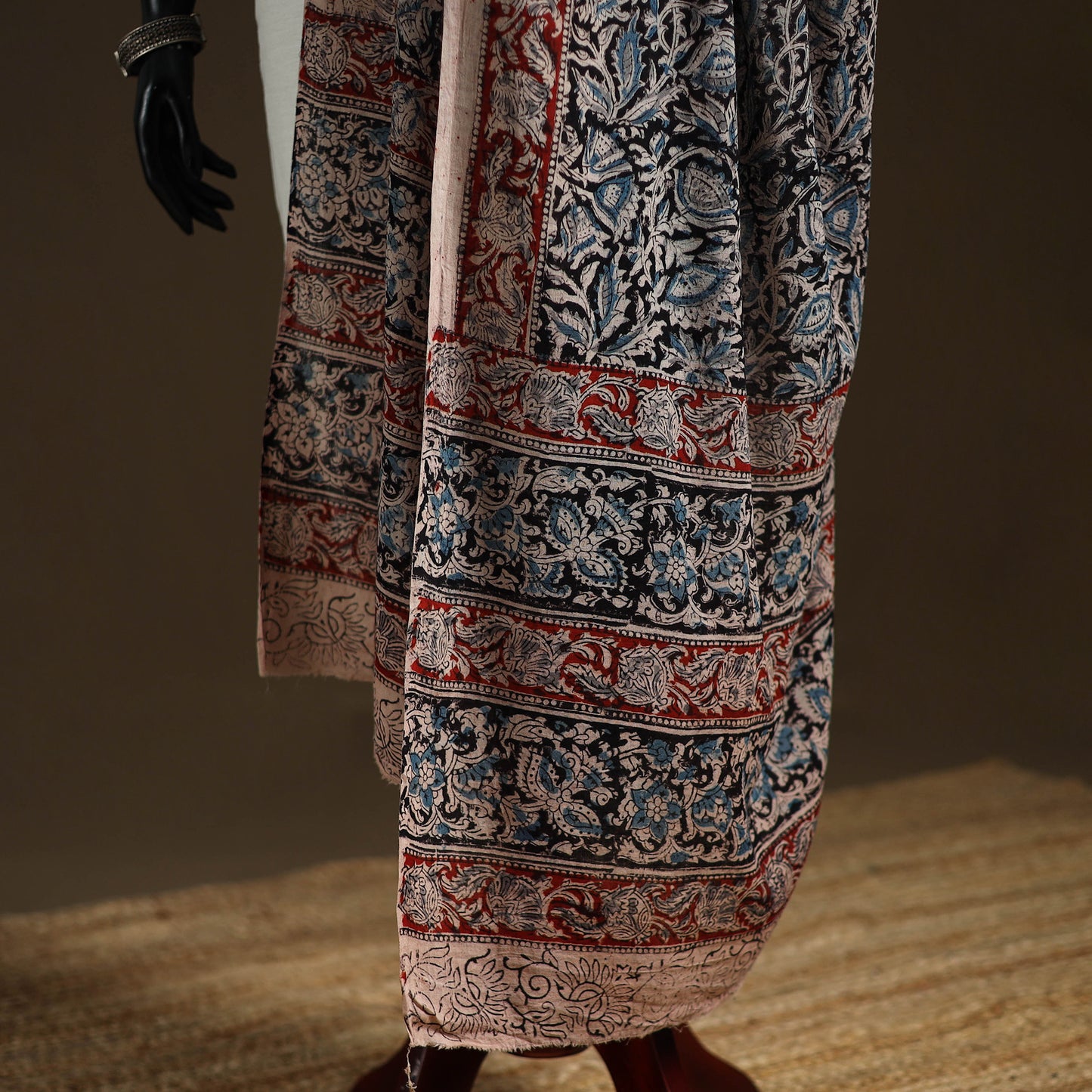Kalamkari Hand Block Print Natural Dyed Cotton Dupatta 60