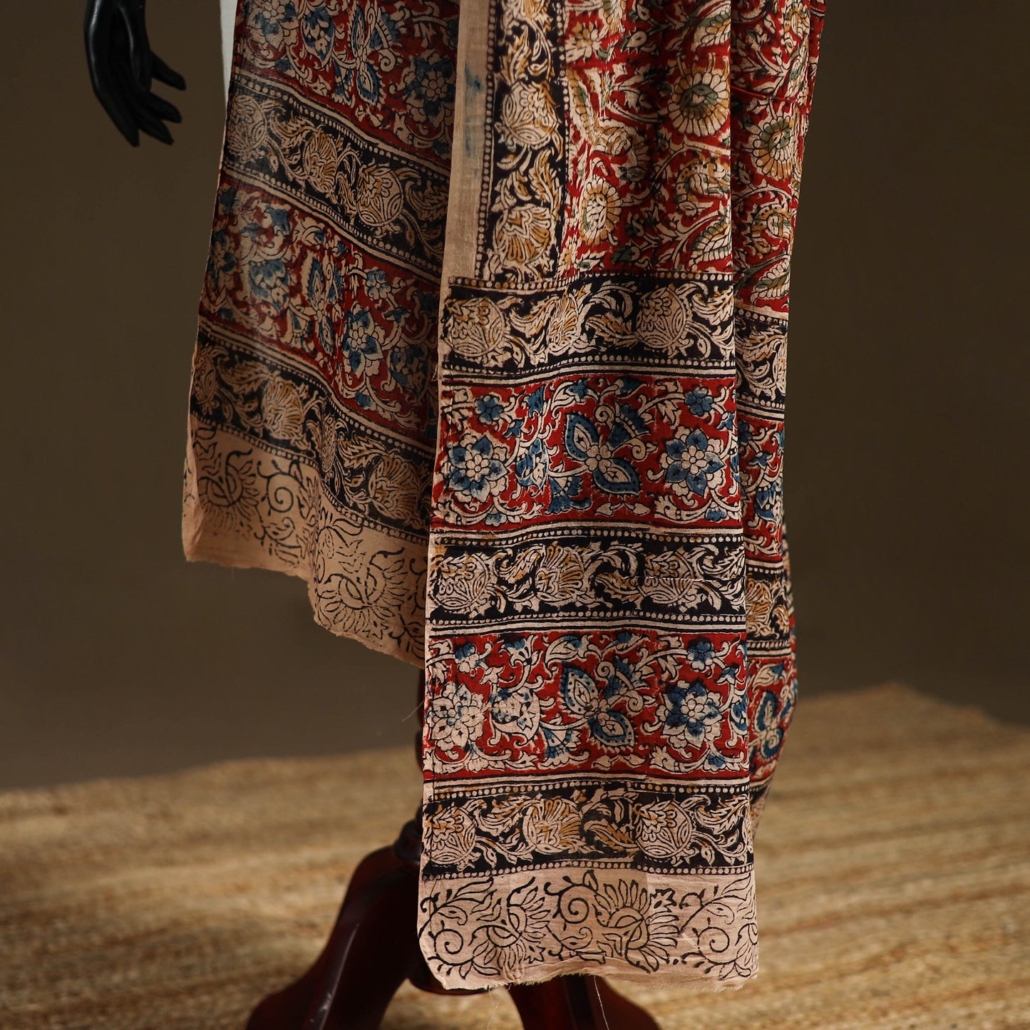 Kalamkari Hand Block Print Natural Dyed Cotton Dupatta 61