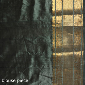 Green - Pure Handwoven Mangalagiri Silk Cotton Pattu Saree with Zari Border 10