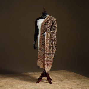 Multicolor - Kalamkari Hand Block Print Natural Dyed Cotton Dupatta 63