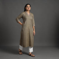 Rasika Brown Merino Woolen Kurta