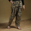 Green - Pedana Kalamkari Hand Block Print Natural Dyed Cotton Salwar 09