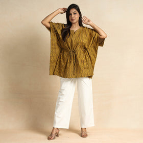  Akola Block Printed Cotton Kaftan & Pyjama Night Suit Set 