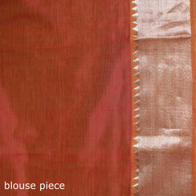 Yellow - Pure Handwoven Mangalagiri Silk Cotton Pattu Saree with Zari Border 12