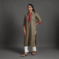 Zeenat Brown Merino Woolen Kurta