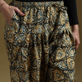 Green - Pedana Kalamkari Hand Block Print Natural Dyed Cotton Salwar 09