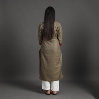 Zeenat Brown Merino Woolen Kurta