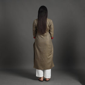 Buy Zeenat Brown Merino Woolen Kurta