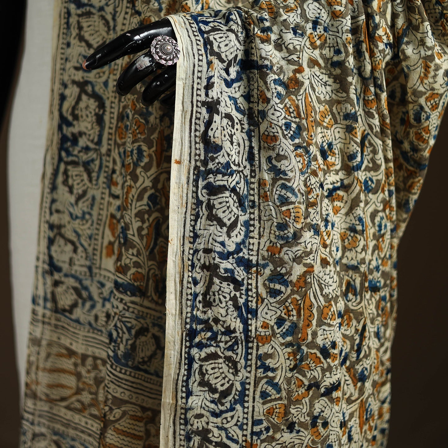 Kalamkari Hand Block Print Natural Dyed Cotton Dupatta 65