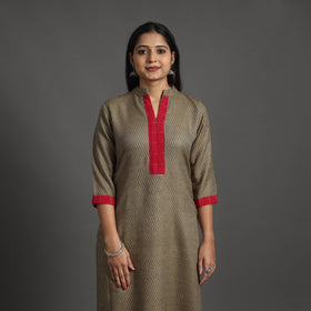 Buy Zeenat Brown Merino Woolen Kurta