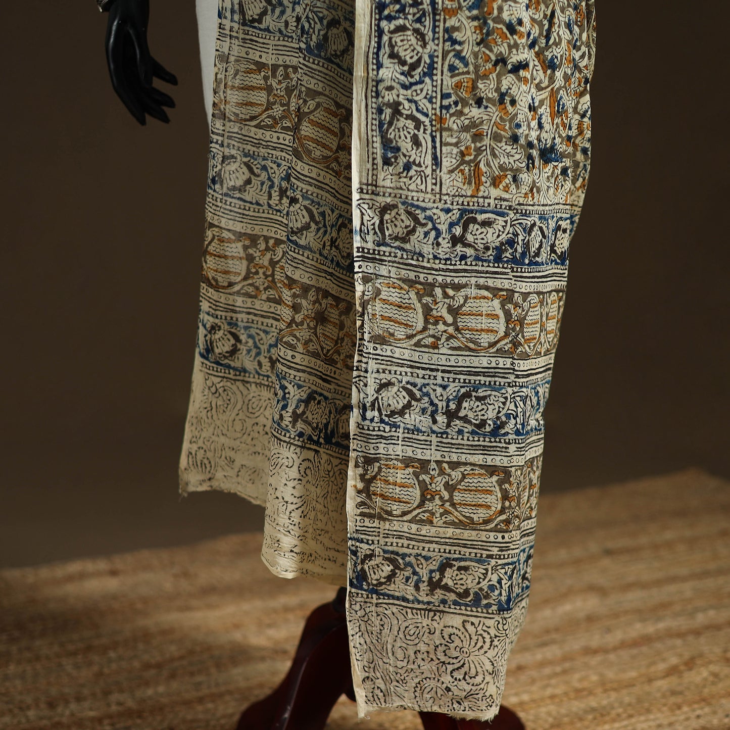 Kalamkari Hand Block Print Natural Dyed Cotton Dupatta 65