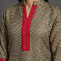 Zeenat Brown Merino Woolen Kurta