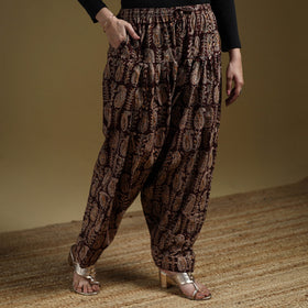 Maroon - Pedana Kalamkari Hand Block Print Natural Dyed Cotton Salwar 08