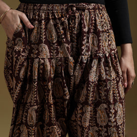 Maroon - Pedana Kalamkari Hand Block Print Natural Dyed Cotton Salwar 08