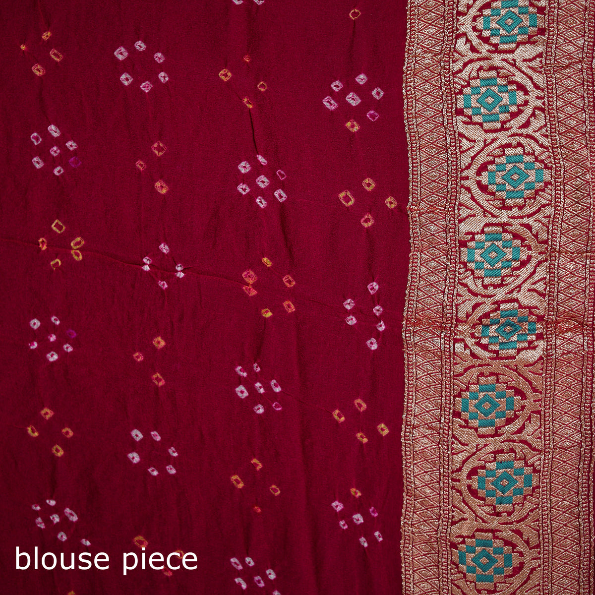 Kutch Bandhani Fine Georgette Banarasi Neem Zari Jaal Saree 01