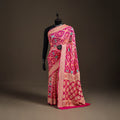 Kutch Bandhani Fine Georgette Banarasi Neem Zari Jaal Saree 02