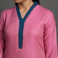 Gulnaaz Pink Merino Woolen Kurta