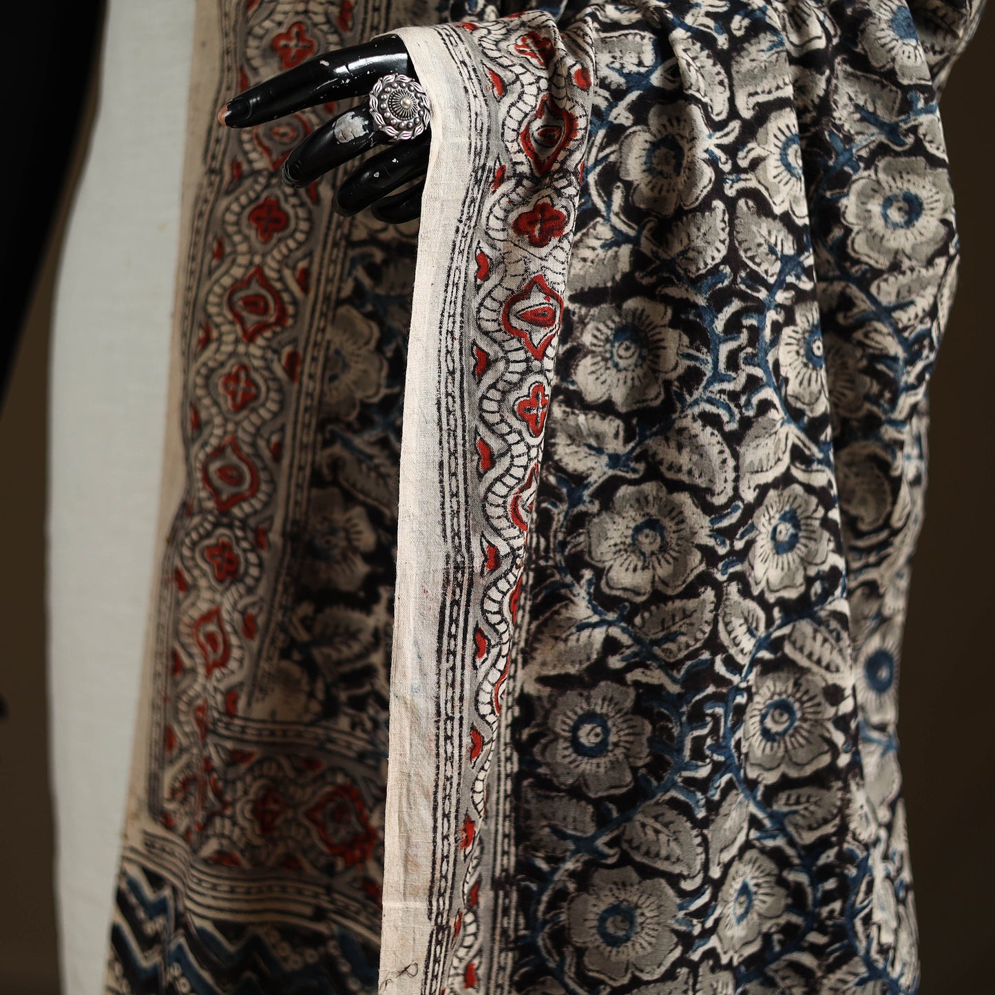 Kalamkari Hand Block Print Natural Dyed Cotton Dupatta 67