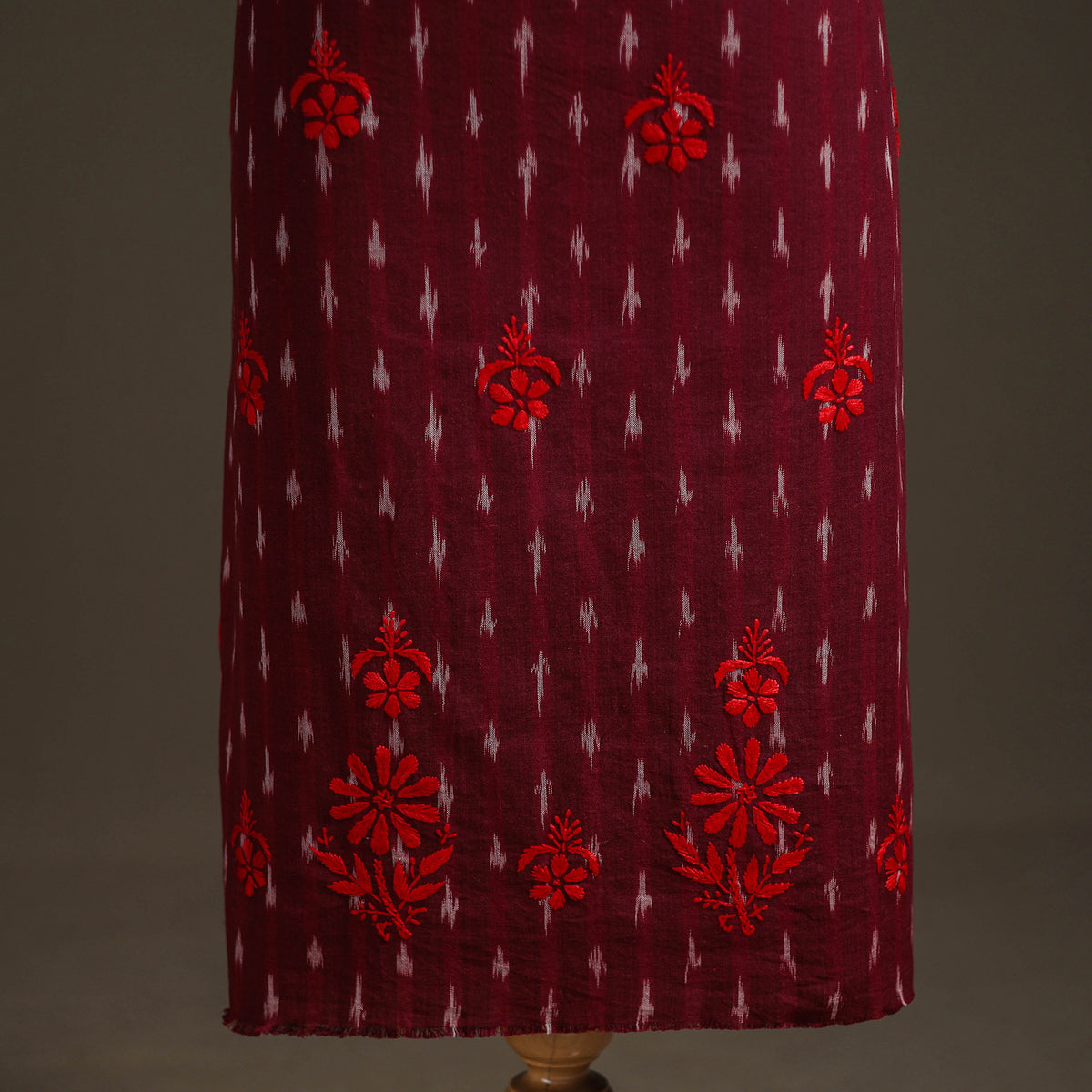 Lucknowi Chikankari Hand Embroidered Cotton Unstitched Kurta Material (2.5M) 14