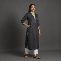 Inaya Black Merino Woolen Kurta