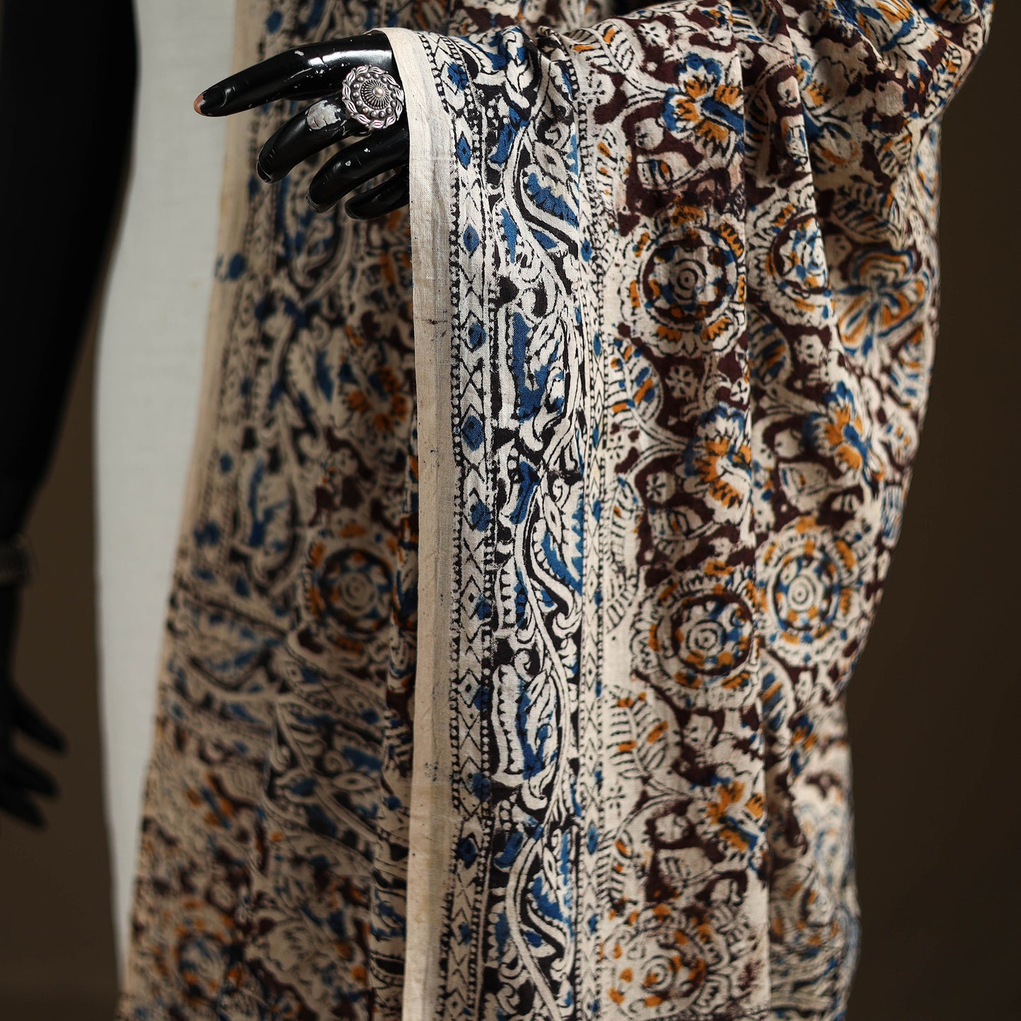 Kalamkari Hand Block Print Natural Dyed Cotton Dupatta 69
