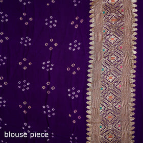 Kutch Bandhani Fine Georgette Banarasi Neem Zari Jaal Saree 03