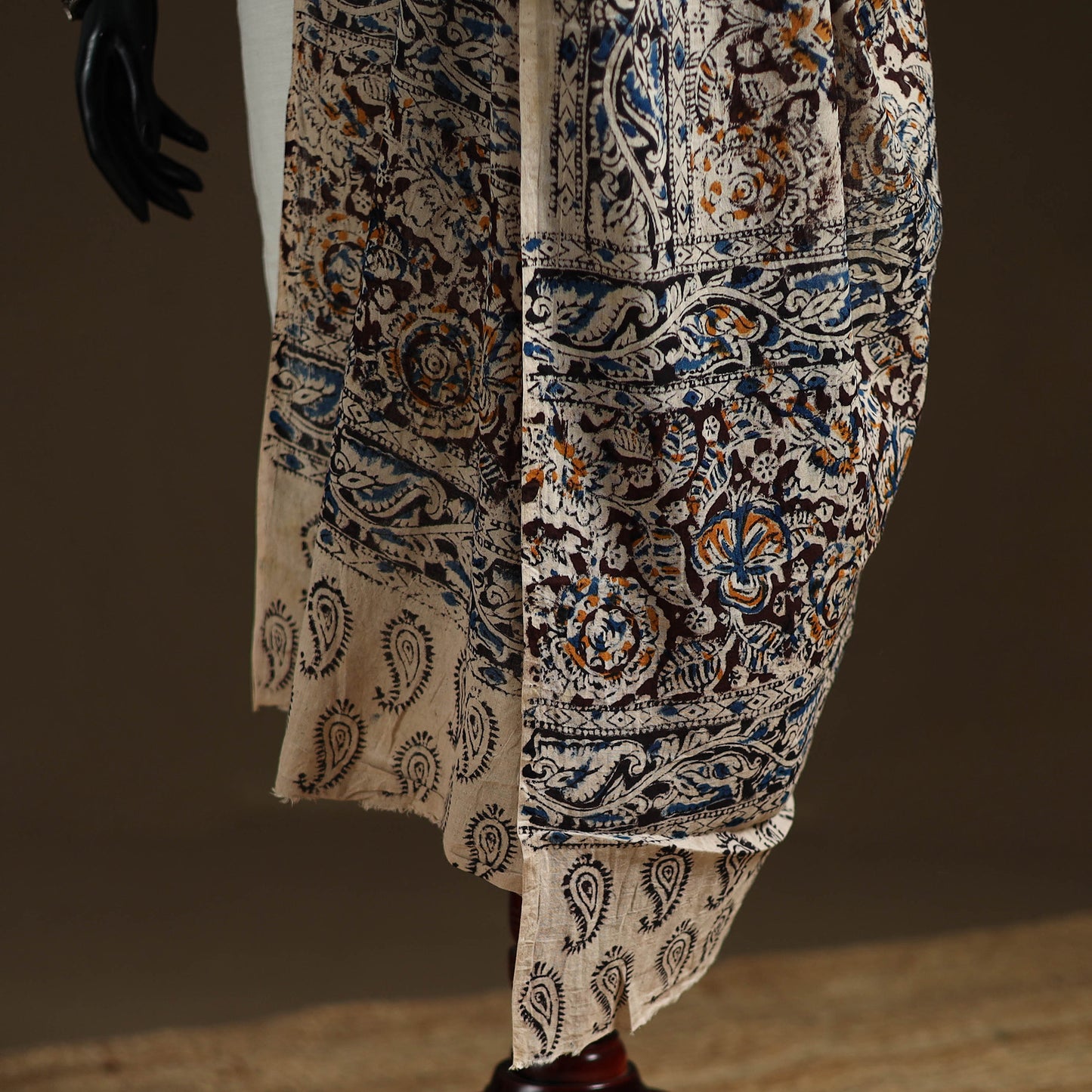 Kalamkari Hand Block Print Natural Dyed Cotton Dupatta 69