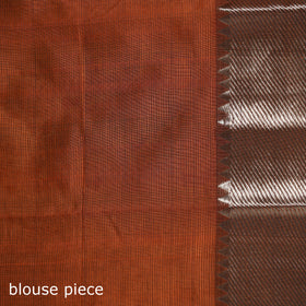 Orange - Pure Handwoven Mangalagiri Silk Cotton Pattu Saree with Zari Border 16