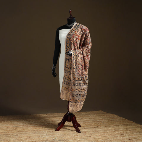 Kalamkari Hand Block Print Natural Dyed Cotton Dupatta 70