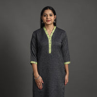 Inaya Black Merino Woolen Kurta