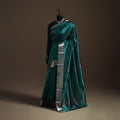 Green - Pure Handwoven Mangalagiri Silk Cotton Pattu Saree with Zari Border 15