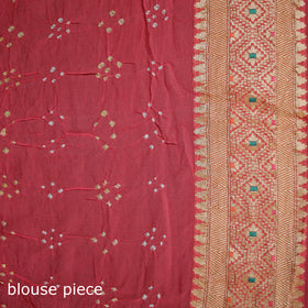 Kutch Bandhani Fine Georgette Banarasi Neem Zari Jaal Saree 04