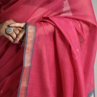 Pink - Traditional Chanderi Silk Buti Handloom Zari Work Saree 18