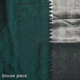 Green - Pure Handwoven Mangalagiri Silk Cotton Pattu Saree with Zari Border 15