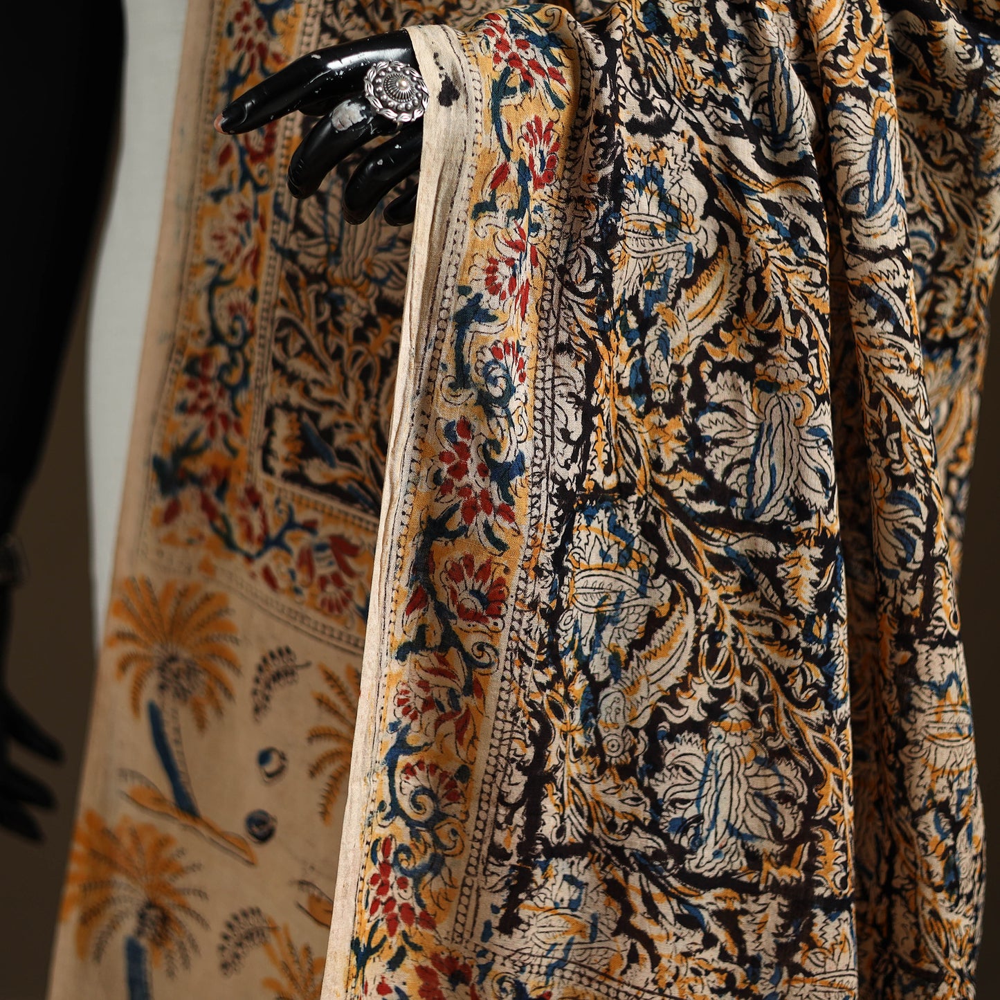 Kalamkari Hand Block Print Natural Dyed Cotton Dupatta 71