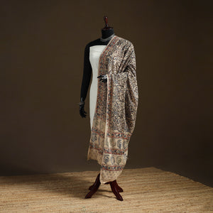 Beige - Kalamkari Hand Block Print Natural Dyed Cotton Dupatta 72