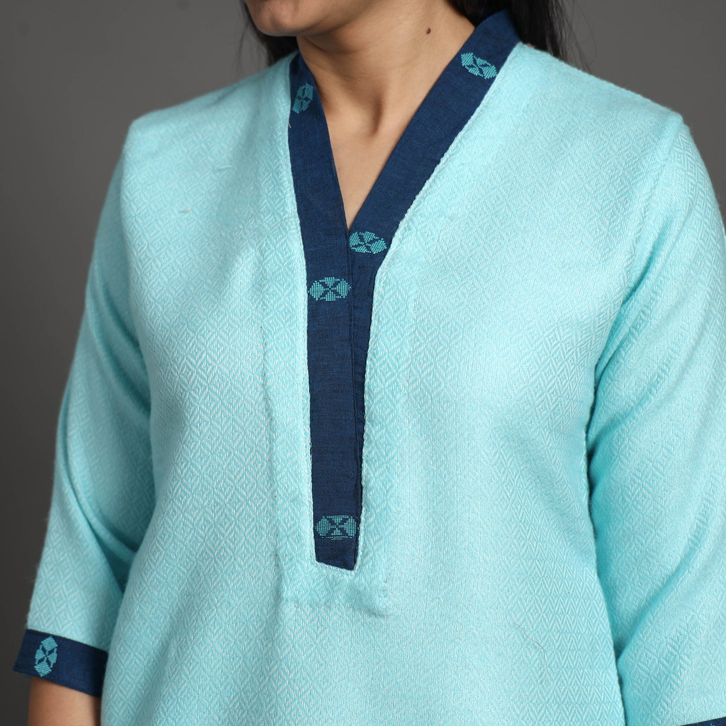 Nithya Light Blue Merino Woolen Kurta