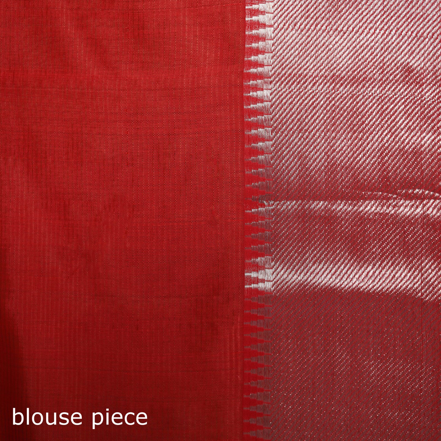 Red - Pure Handwoven Mangalagiri Silk Cotton Pattu Saree with Zari Border 17