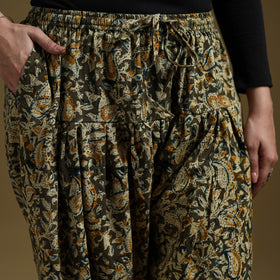 Green - Pedana Kalamkari Hand Block Print Natural Dyed Cotton Salwar 02