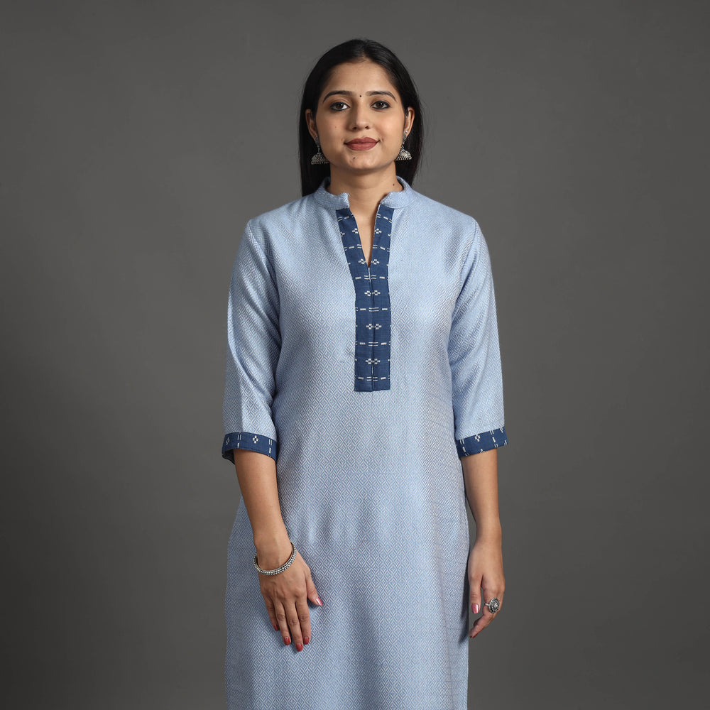 Rosie Sky Blue Merino Woolen Kurta