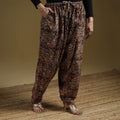 Maroon - Pedana Kalamkari Hand Block Print Natural Dyed Cotton Salwar 01