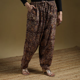 Maroon - Pedana Kalamkari Hand Block Print Natural Dyed Cotton Salwar 01