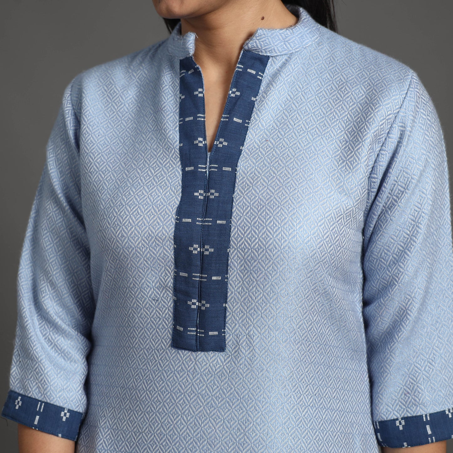 Rosie Sky Blue Merino Woolen Kurta